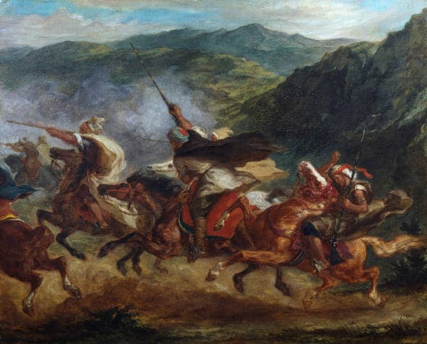 Cavalerie arabe s’exerçant à une charge – Eugène Delacroix Eugène Delacroix 85x75