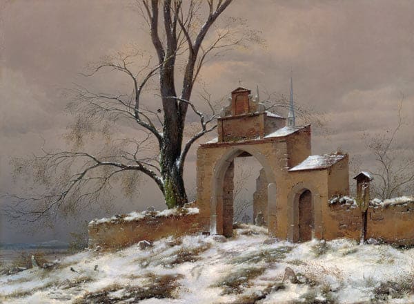 Barrière de cimetière seule en hiver – Caspar David Friedrich Caspar David Friedrich 105x70