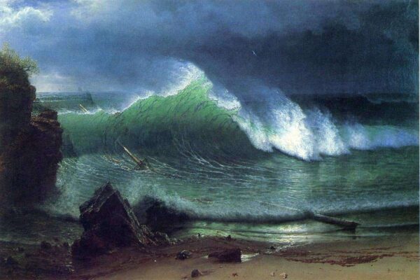 Le rivage de la mer turquoise (mer d’émeraude) – Albert Bierstadt Albert Bierstadt 105x70