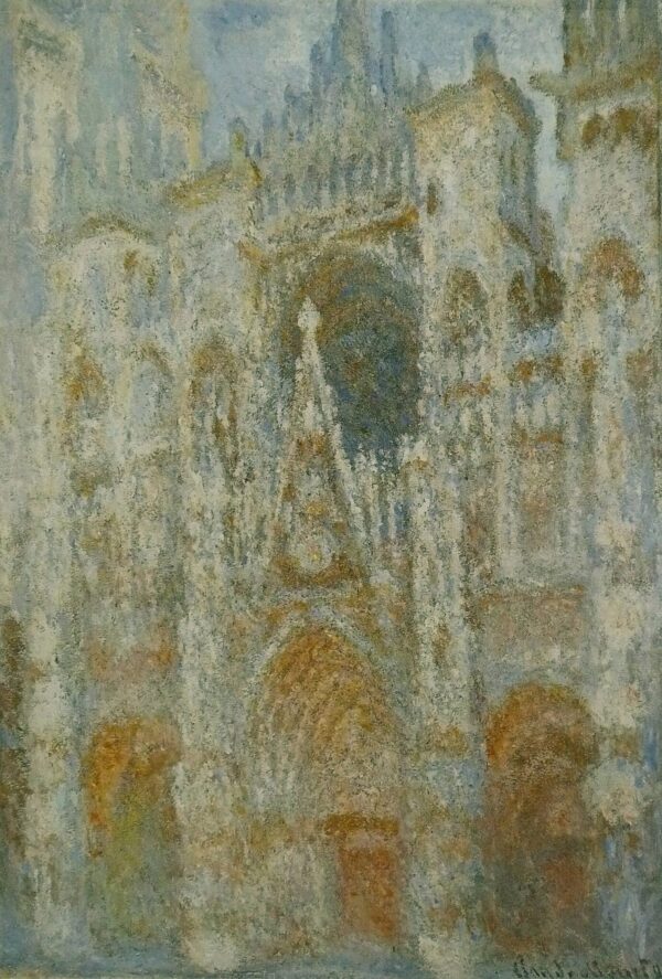 La Cathédrale de Rouen. Le portail, soleil matinal ; harmonie bleue (W1355) – Claude Monet Claude Monet 70x105