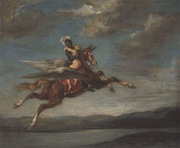 Roger enlevant Angélique sur l’hippogriffe – Eugène Delacroix Eugène Delacroix 85x75