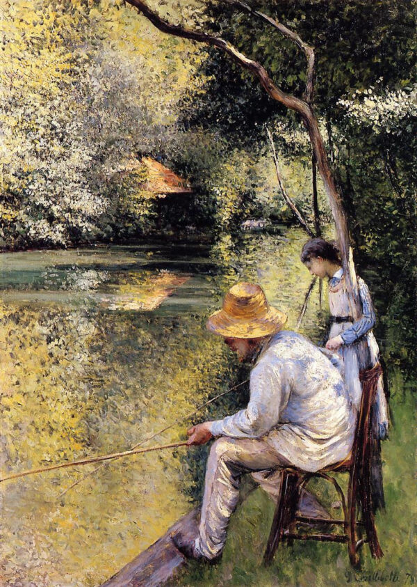 Pêche à la ligne – Caillebotte Gustave Caillebotte 70x105