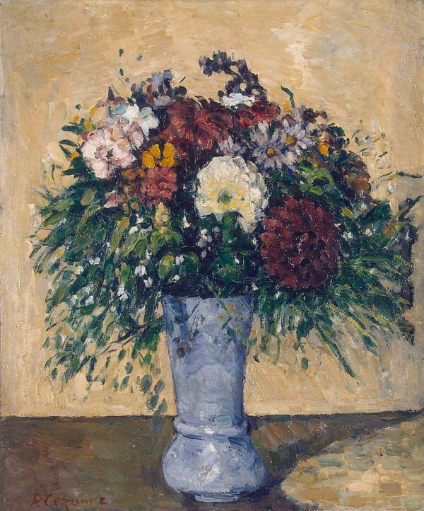 Botte de fleurs dans le vase bleu – Paul Cézanne Paul Cézanne 70x85