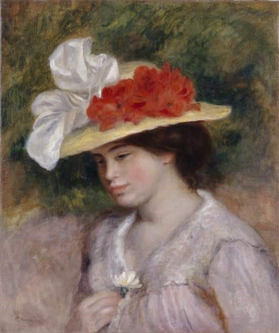 Femme avec un chapeau à fleurs – Pierre-Auguste Renoir Pierre-Auguste Renoir 70x85