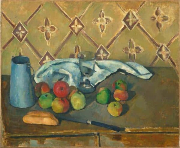 Fruits, serviette et pot à lait – Paul Cézanne Paul Cézanne 85x75