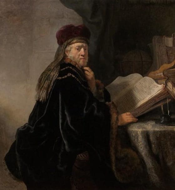 Un érudit assis à un bureau – Rembrandt van Rijn Rembrandt van Rijn 70x70