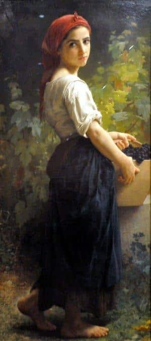 Fille avec des raisins de William Bouguereau William Bouguereau 70x160