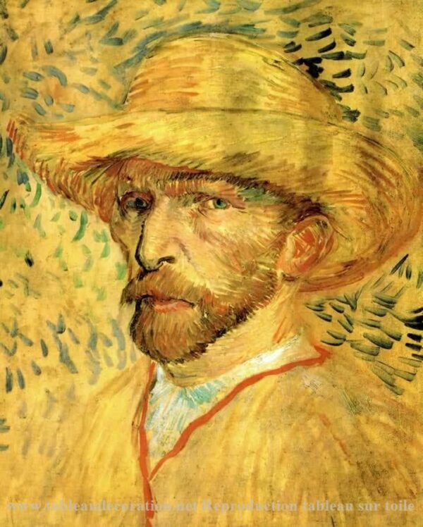 Autoportrait au chapeau de paille – Van Gogh Série des Autoportraits de Vincent van Gogh 70x85