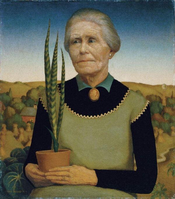 Femme avec des plantes – Grant Wood Grant Wood 70x70