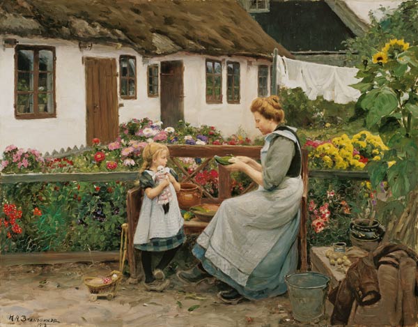 À la banque du jardin – Hans Andersen Brendekilde Andersen Brendekilde 85x75