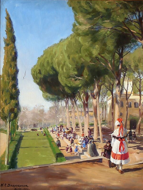 Len, « Journée d’été à la Villa Borghese à Rome » – Hans Andersen Brendekilde Andersen Brendekilde 70x85