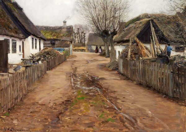 Scène de village au début du printemps – Hans Andersen Brendekilde Andersen Brendekilde 105x70