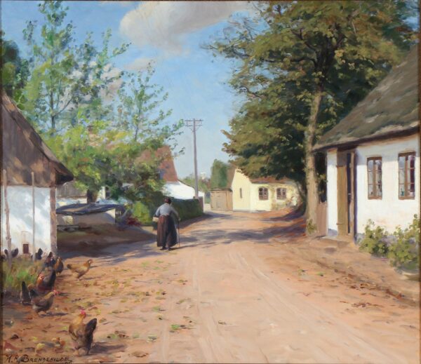 Une femme âgée dans une rue de village – Hans Andersen Brendekilde Andersen Brendekilde 85x75