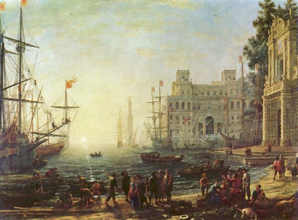 Harbour with Villa Medici – Claude Lorrain Claude Lorrain 105x70