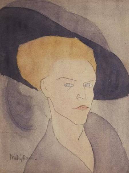 Tête d’une femme portant un chapeau – Amadeo Modigliani 70x105