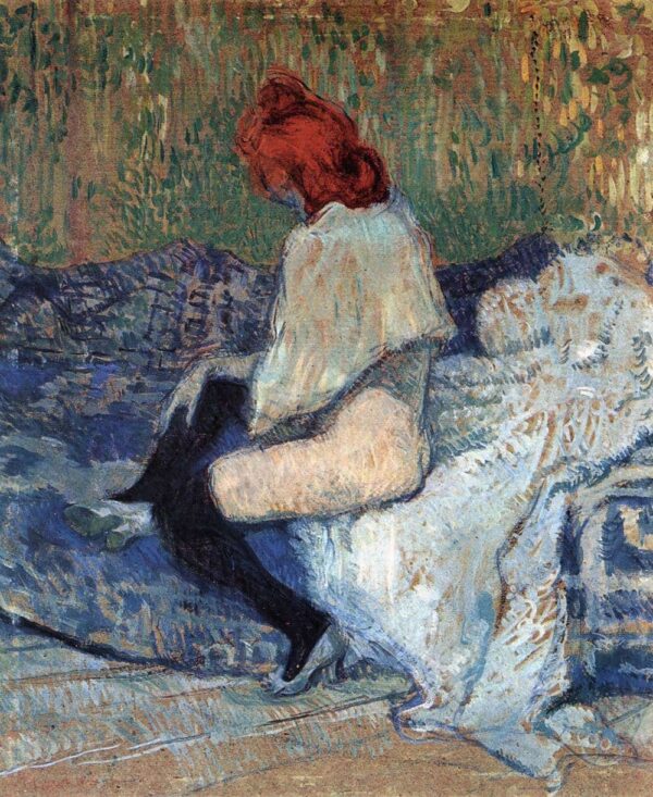 Femme aux cheveux roux sur un canapé – Toulouse Lautrec Henri de Toulouse-Lautrec 70x85