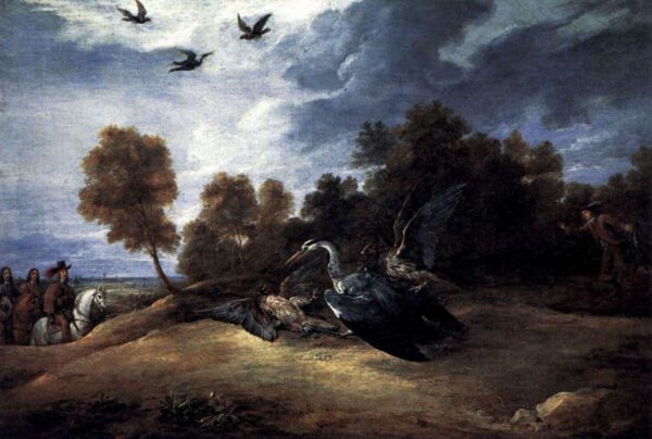 Chasse au héron avec l’archiduc Léopold Wilhelm – David The Younger Teniers David Teniers le Jeune 105x70