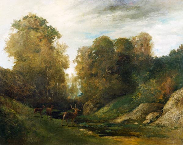 Cerf au bord de la rivière – Gustave Courbet Gustave Courbet 85x75