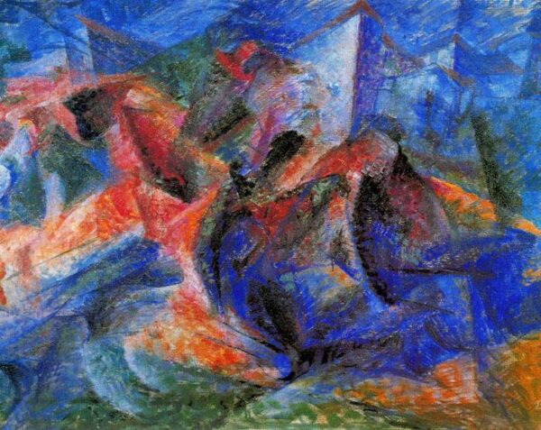 Chevaux+cavaliers+maisons – Umberto Boccioni Umberto Boccioni 85x75