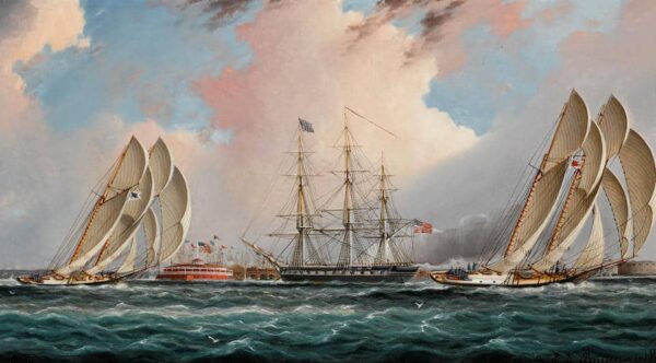 Régate du port de New York – James E. Buttersworth James E. Buttersworth 120x70