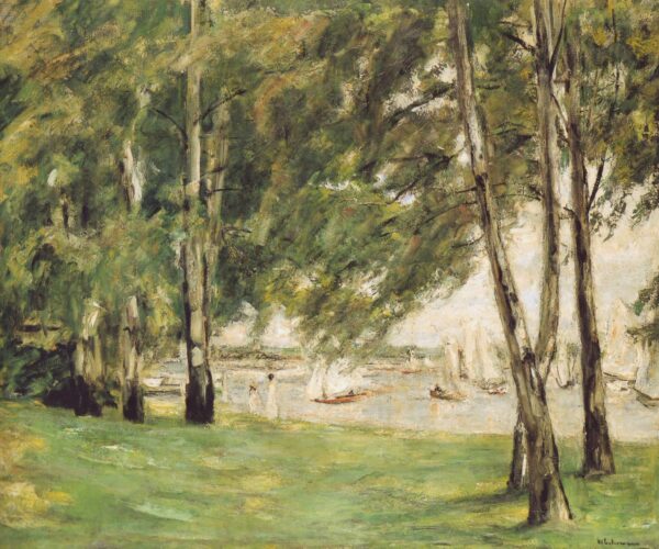 Bouleaux au bord du lac quand vers l’est – Max Liebermann Max Liebermann 85x75