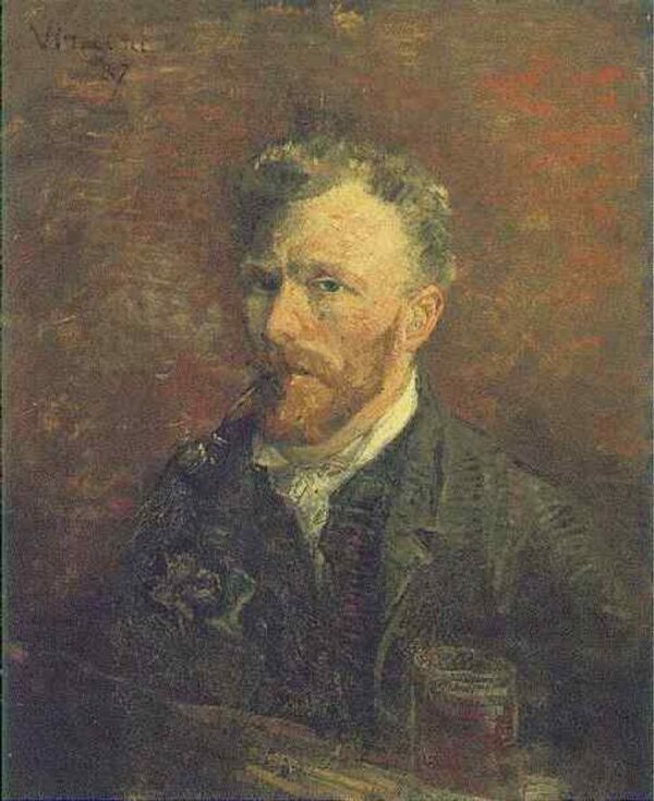 Autoportrait avec pipe et verre – Van Gogh Série des Autoportraits de Vincent van Gogh 70x85