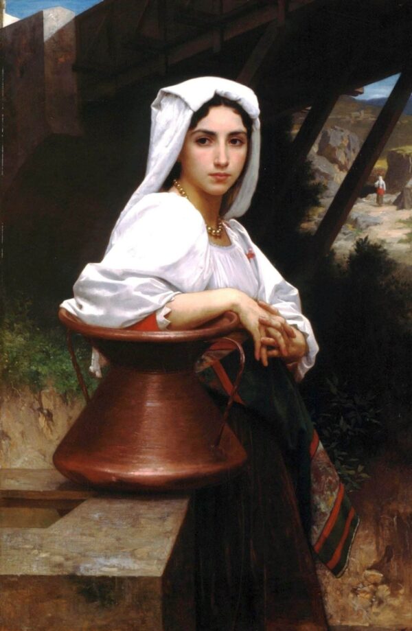 Fille italienne dessinant de l’eau – William Bouguereau William Bouguereau 70x105