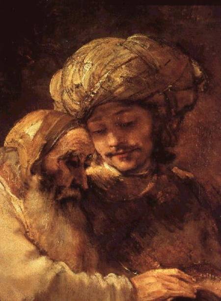 Jacob bénissant les enfants de Joseph (détail de 375) – Rembrandt van Rijn Rembrandt van Rijn 70x105