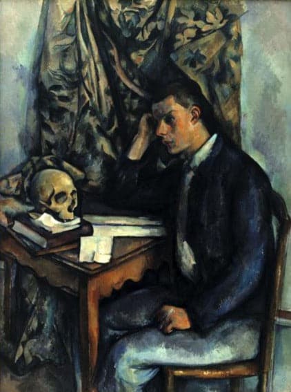 Jeune homme avec un crâne – Paul Cézanne Paul Cézanne 70x85