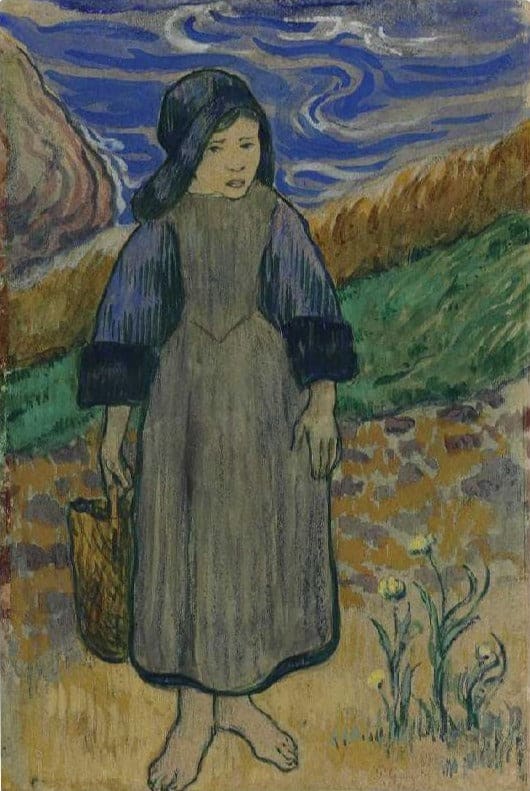 Jeune femme bretonne au bord de la mer – Paul Gauguin Paul Gauguin 70x105