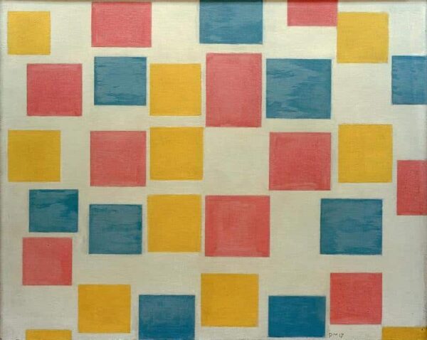 Composition avec des zones colorées – Mondrian Piet Mondrian 70x85