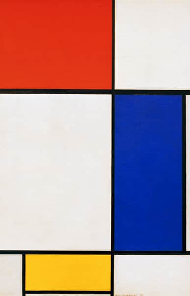 Composition avec rouge jaune bleu – Mondrian Piet Mondrian 70x105