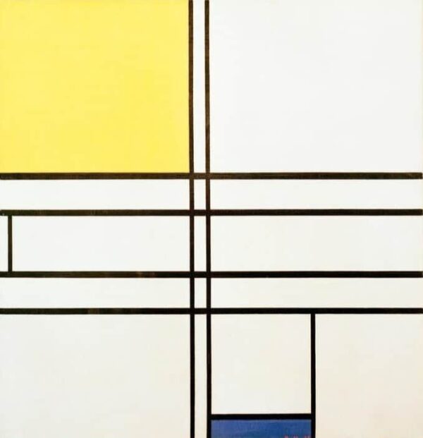 Composition en bleu et jaune – Mondrian Piet Mondrian 70x70