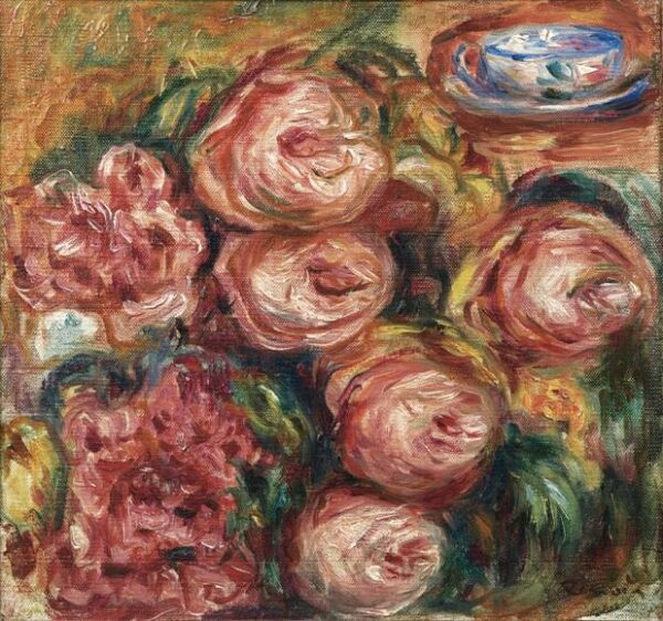 Composition avec des roses et une tasse de thé – Pierre-Auguste Renoir Pierre-Auguste Renoir 70x70