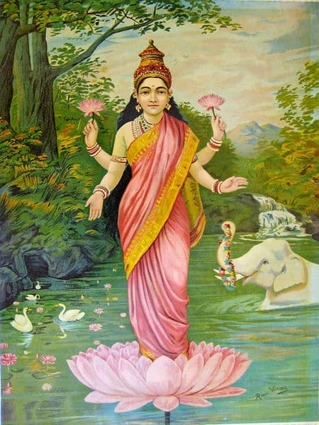 Lakshmi, la déesse de la richesse – Ravi Varmâ 70x85