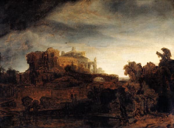 Paysage avec un château – Rembrandt van Rijn Rembrandt van Rijn 105x70