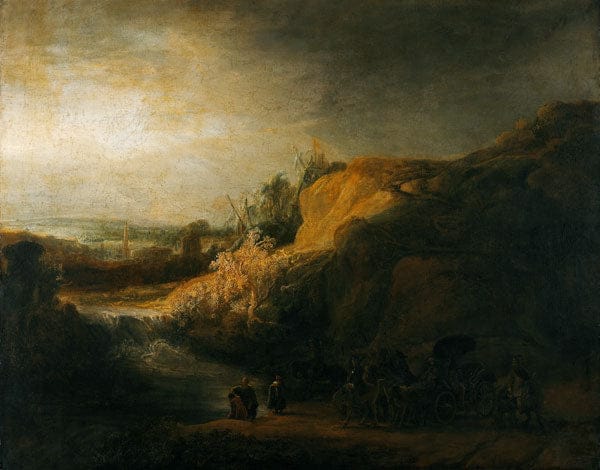 Paysage avec le baptême de l’Eunuque – Rembrandt van Rijn Rembrandt van Rijn 85x75