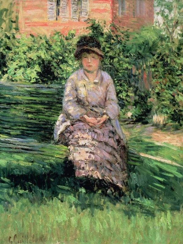 Madame Renoir (1860-1915) dans le jardin du Petit-Gennevilliers – Caillebotte Gustave Caillebotte 70x85