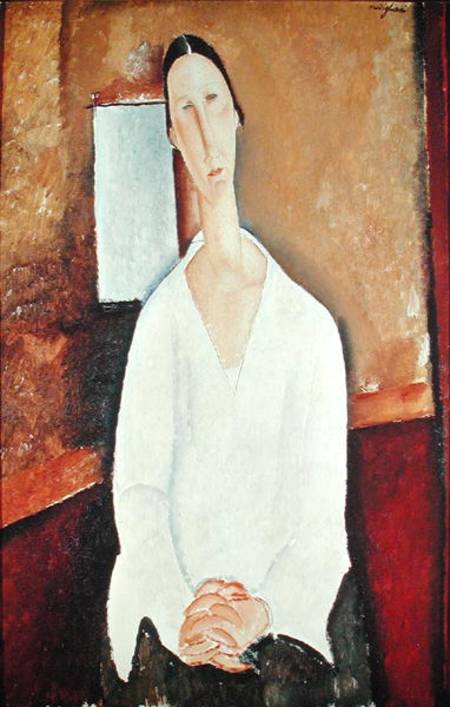 Madame Zborowska aux mains jointes – Amadeo Modigliani 70x105