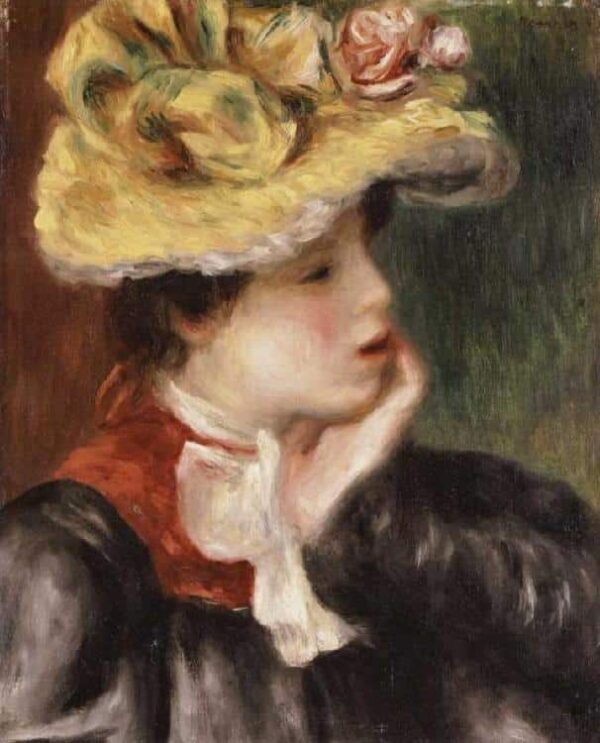 Fille avec un chapeau jaune – Pierre-Auguste Renoir Pierre-Auguste Renoir 70x85