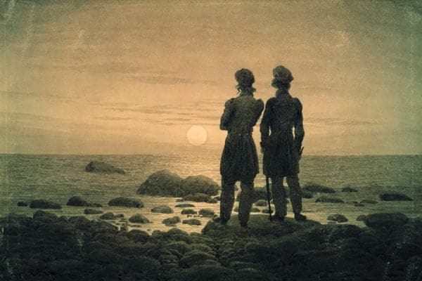 Deux hommes pour crépuscule à la mer – Caspar David Friedrich Caspar David Friedrich 105x70