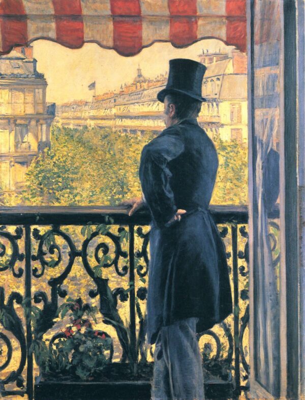 Homme sur un balcon boulevard haussmann – Caillebotte Gustave Caillebotte 70x85