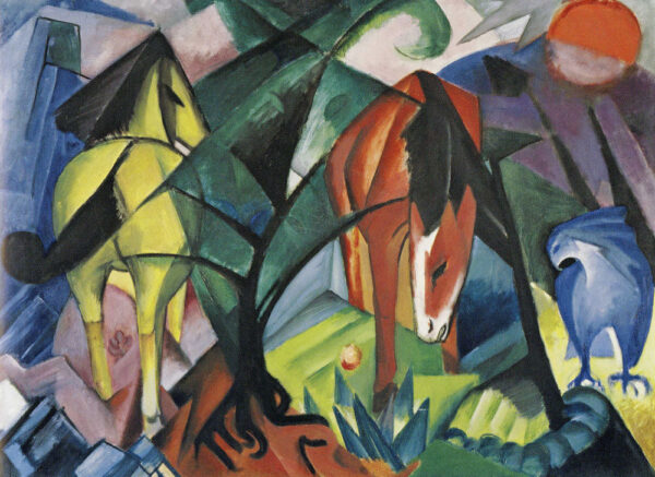 Chevaux et aigle – Franz Marc Franz Marc 105x70