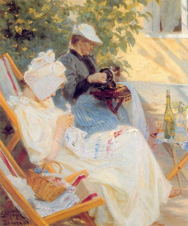 Marie and Her Mother in the Garden – Peder Severin Kroyer Peder Severin Krøyer 70x85