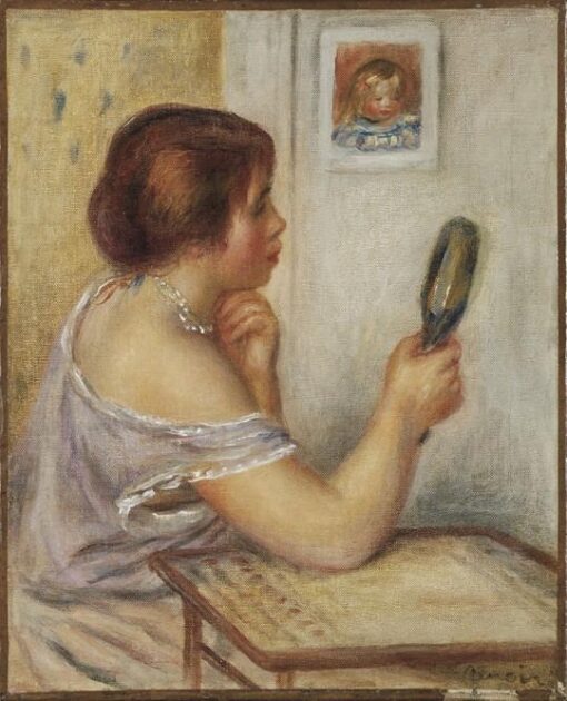 Marie Dupuis tenant un miroir avec un portrait de Coco – Pierre-Auguste Renoir Pierre-Auguste Renoir 2