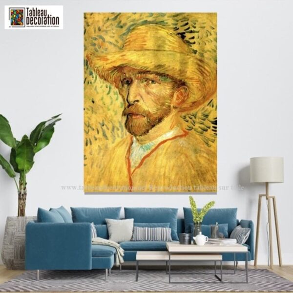 Autoportrait au chapeau de paille – Van Gogh Série des Autoportraits de Vincent van Gogh 70x85 6