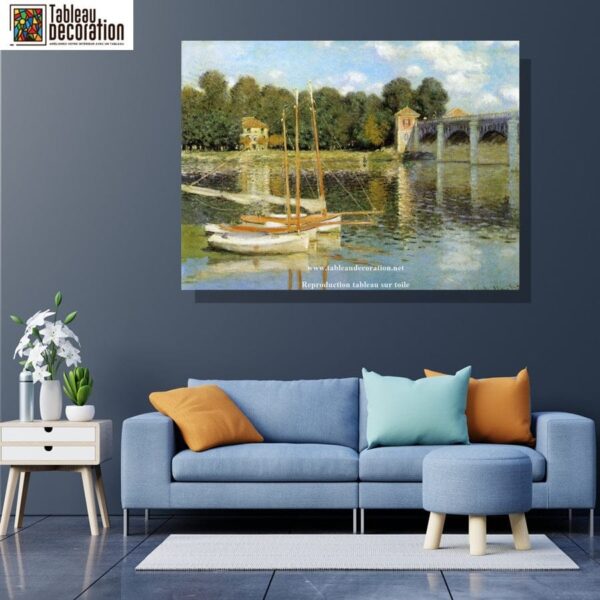 Le Pont d’Argenteuil – Tableau Claude Monet bateau Claude Monet 105x70 2