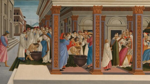 La jeunesse et le premier miracle du Saint Zenobius – Sandro Botticelli Sandro Botticelli 120x70