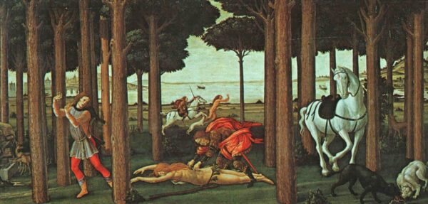 L’histoire de Nastagio degli Onesti (Deuxième épisode) – Sandro Botticelli Sandro Botticelli 140x70