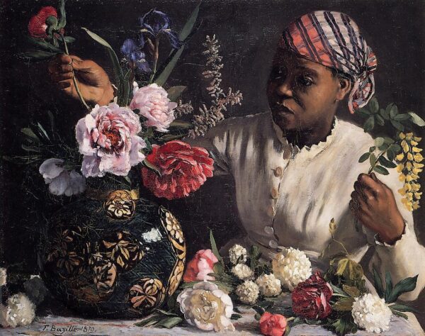 Négresse aux pivoines – Frédéric Bazille Frédéric Bazille 85x75